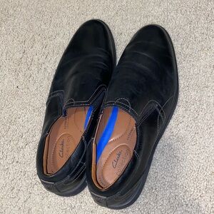 Clarks black leather men’s dress shoes size 12